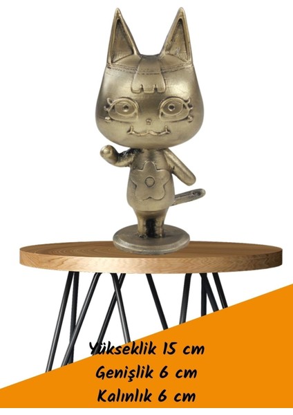Dekoratif Küçük Kedi Biblo Heykel El Yapımı Hediyelik Süs Eşyası Sevimli Model Tasarım Ürünü