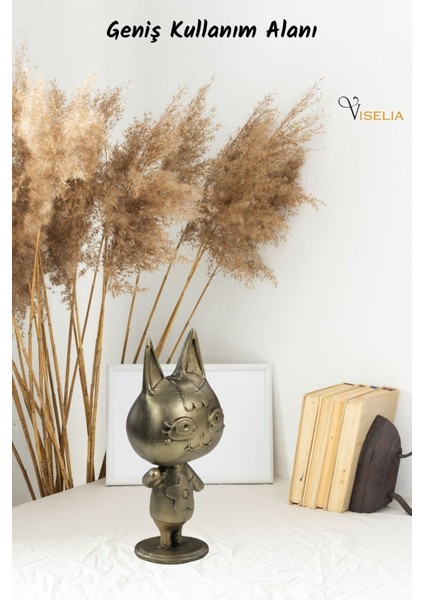 Dekoratif Küçük Kedi Biblo Heykel El Yapımı Hediyelik Süs Eşyası Sevimli Model Tasarım Ürünü