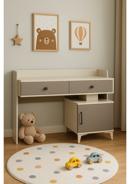 Deniz Çocuk Çalışma Masası | MDF Kalite | Ağaç Ayaklı | REHAU Kaplama Kapak | Dayanıklı ve Uzun Ömürlü Tasarım