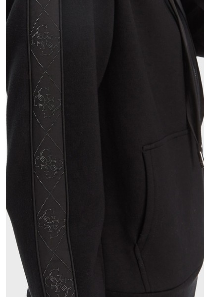 New Regular Fit Kapüşonlu Yaka Logolu Sweat W5YQ05KBYE2 Bayan Sweat W5YQ05 Kbye2 Jblk indirimleri