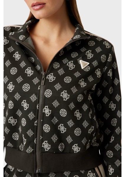 Peony 4g Logo Baskılı Regular Fit Dik Yaka Crop Sweat V5YQ07K0282 Bayan Sweat V5YQ07 K0282 FJ8C indirimleri