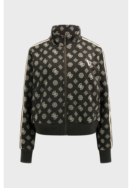 Peony 4g Logo Baskılı Regular Fit Dik Yaka Crop Sweat V5YQ07K0282 Bayan Sweat V5YQ07 K0282 FJ8C