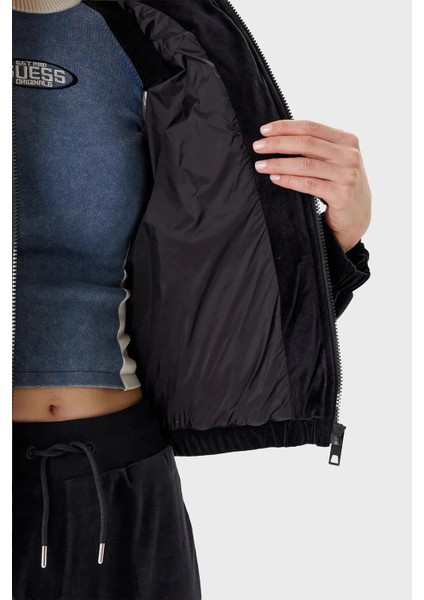 Couture Taşlı Regular Fit Dik Yaka Kısa Mont V4BL03K0232 Bayan Mont V4BL03 K0232 Jblk fırsatları