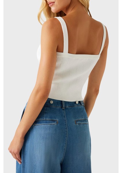 Sl Emiie Fitilli Düğme Detaylı Regular Fit Yuvarlak Yaka Top W5YR10Z0130 Bayan Top W5YR10 Z0130 G012 modelleri