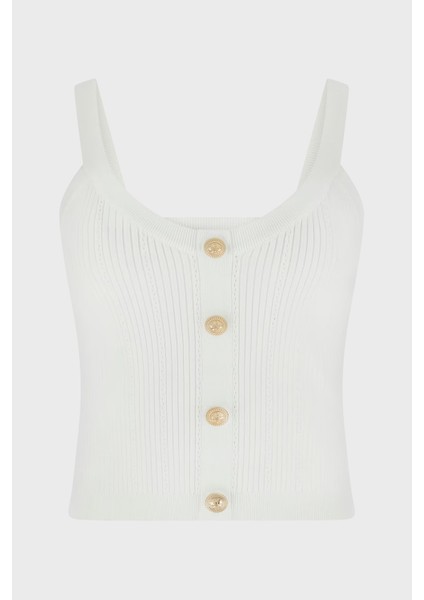 Sl Emiie Fitilli Düğme Detaylı Regular Fit Yuvarlak Yaka Top W5YR10Z0130 Bayan Top W5YR10 Z0130 G012 indirimleri