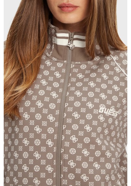 Aggie 4g Logo Baskılı Regular Fit Dik Yaka Scuba Sweat V5YQ03KB212 Bayan Sweat V5YQ03 KB212 P8HI fırsatları