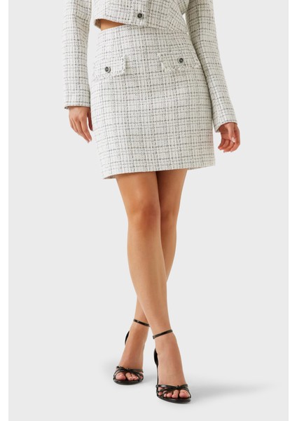 Annamaria Regular Fit Tüvit Mini Kalem Etek W5YD15WHDB2 Bayan Etek W5YD15 Whdb2 F0LL