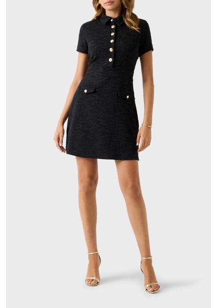 Ss Tamara Regular Fit Gömlek Yaka Düğme Detaylı Tüvit Mini Elbise W5YK18KCXO2 Bayan Elbise W5YK18 Kcxo2 FJ5N fiyatları