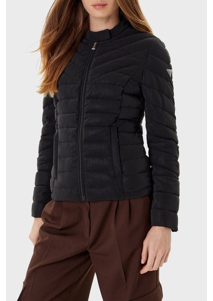 New Vona Kapitoneli Regular Fit Bisiklet Yaka Logolu Mont W5YL13WHDQ0 Bayan Mont W5YL13 Whdq0 Jblk