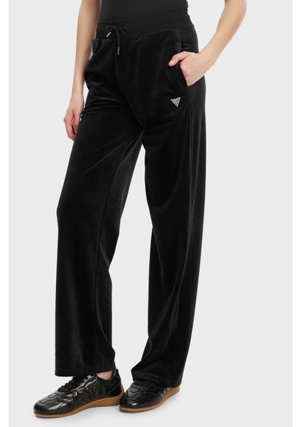 Couture Taşlı Regular Fit Yüksek Bel Kadife Jogger Pantolon V3BB26K0232 Bayan Pantolon V3BB26 K0232 Jblk