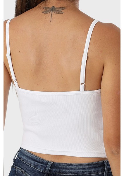 Pamuklu Slim Fit Kare Yaka Logolu Top LV047C908GYAA Bayan Top LV047C908G Yaa fiyatları