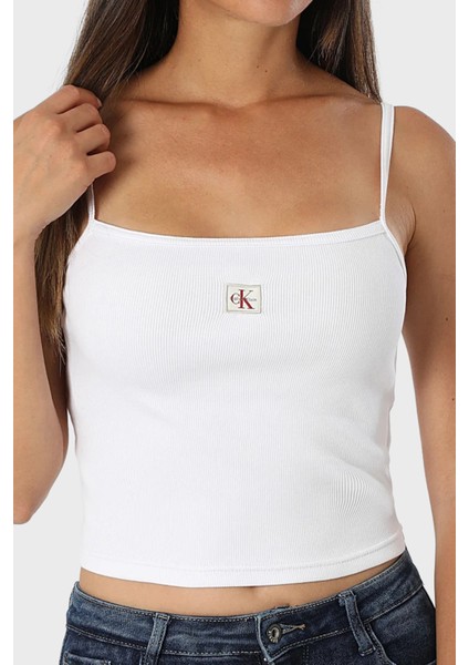 Pamuklu Slim Fit Kare Yaka Logolu Top LV047C908GYAA Bayan Top LV047C908G Yaa modelleri