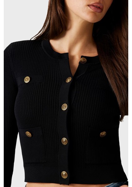 Ls Cn Emmie Regular Fit Bisiklet Yaka Düğmeli Triko Hırka W5YR09Z0130 Bayan Hırka W5YR09 Z0130 Jblk modelleri