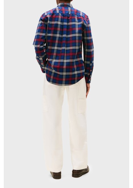 Kareli Pamuklu Regular Fit Uzun Kollu Gömlek Erkek Gömlek MW0MW39681 0ms modelleri