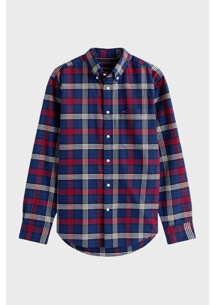 Kareli Pamuklu Regular Fit Uzun Kollu Gömlek Erkek Gömlek MW0MW39681 0ms fırsatları