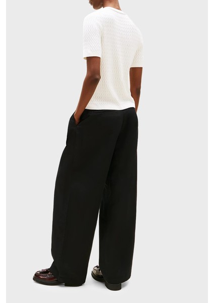 Pamuklu Regular Fit Kısa Kollu Bisiklet Yaka Kısa Örgü Hırka Bayan Hırka WW0WW45707 Ya8 modelleri