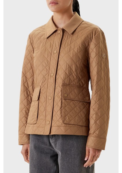 Kapitoneli Regular Fit Klasik Yaka Dolgulu Mont Bayan Mont WW0WW45641 Gwa