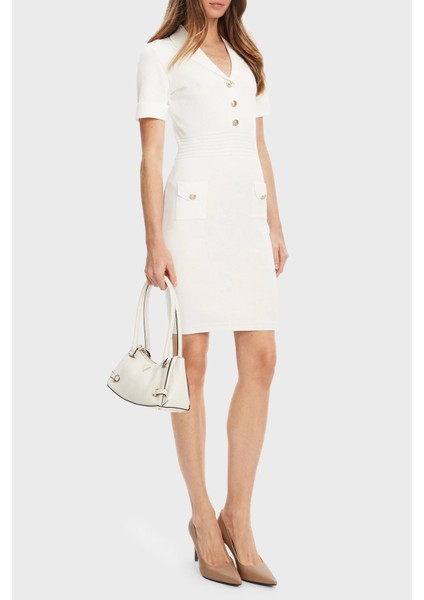 Ss Felicity Slim Fit Mono Yaka Düğme Detaylı Mini Elbise W5YK29Z0130 Bayan Elbise W5YK29 Z0130 G012 fiyatları
