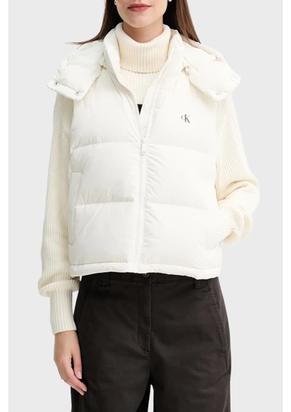 Kapitoneli Boxy Fit Kapüşonlu Şişme Yelek LV047D500GVDV Bayan Yelek LV047D500G Vdv
