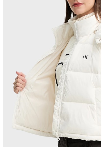 Kapitoneli Boxy Fit Kapüşonlu Şişme Yelek LV047D500GVDV Bayan Yelek LV047D500G Vdv