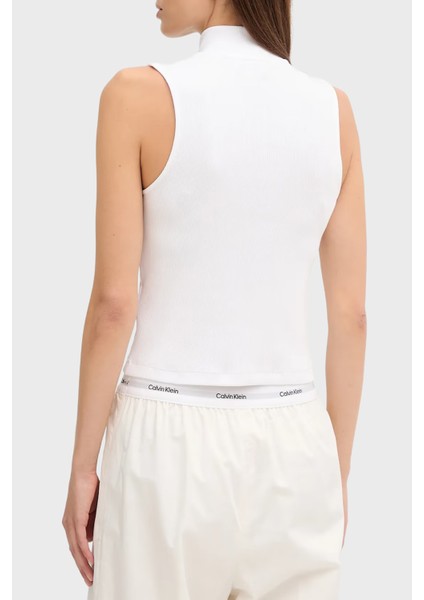Pamuklu Slim Fit Fermuarlı Dik Yaka Logolu Top LV047C909GYAA Bayan Top LV047C909G Yaa modelleri