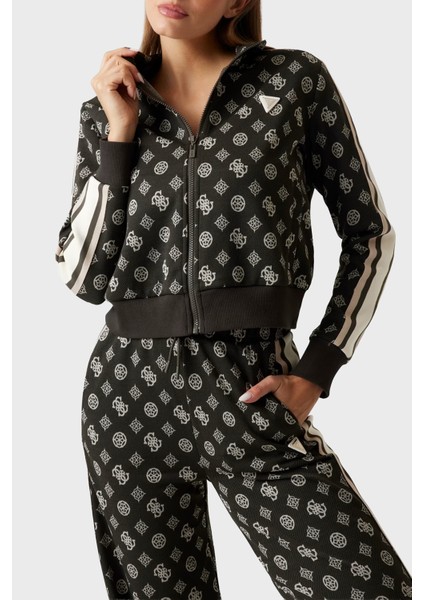 Peony 4g Logo Baskılı Regular Fit Dik Yaka Crop Sweat V5YQ07K0282 Bayan Sweat V5YQ07 K0282 FJ8C