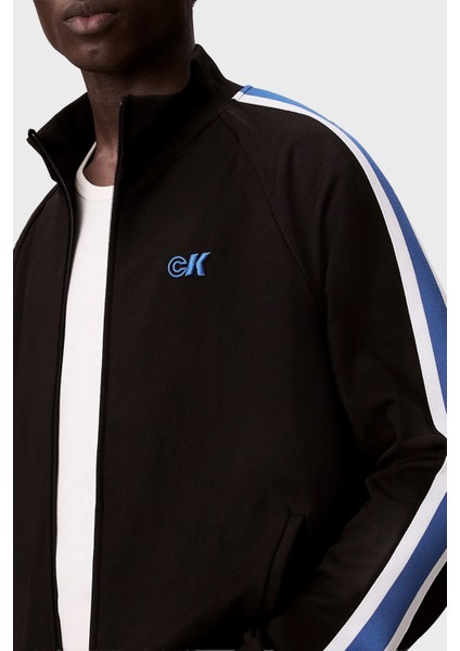 Logolu Şerit Detaylı Relaxed Fit Dik Yaka Sweat LV04RC231GUB1 Erkek Sweat LV04RC231G Ub1 fırsatları