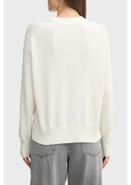 % 100 Pamuk Regular Fit Bisiklet Yaka Logolu Kazak LV047C311GYAS Bayan Kazak LV047C311G Yas modelleri