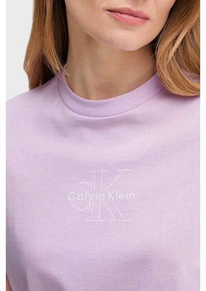 % 100 Pamuk Regular Fit Bisiklet Yaka Logolu T Shirt LV047C863GXEF Bayan T Shirt LV047C863G Xef modelleri