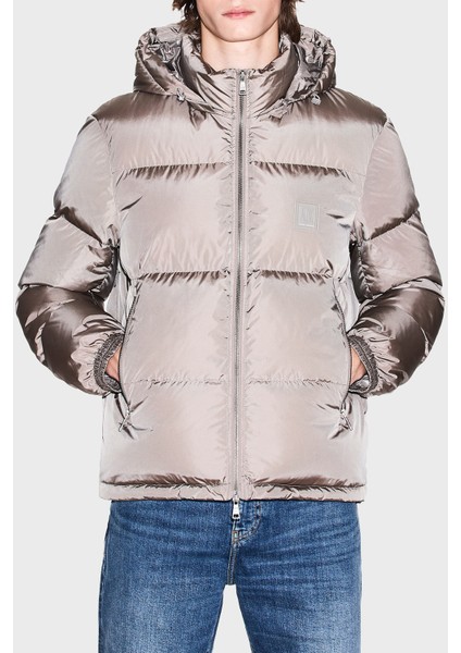 Kuş Tüyü Dolgulu Çıkarılabilir Kapüşonlu Şişme Mont Erkek Mont XM000348 AF12286 U6107