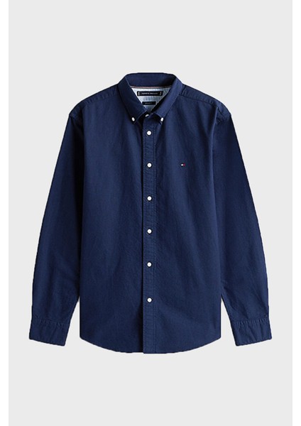 % 100 Pamuk Regular Fit Uzun Kollu Logolu Gömlek Erkek Gömlek MW0MW35774 0g0 indirimleri