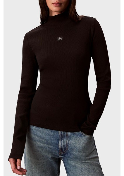 Fitilli Logolu Pamuklu Slim Fit Balıkçı Yaka Kazak LV047D203GUB1 Bayan Kazak LV047D203G Ub1