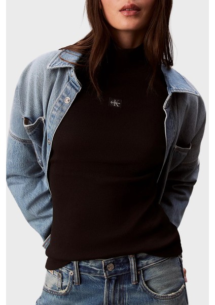 Fitilli Logolu Pamuklu Slim Fit Balıkçı Yaka Kazak LV047D203GUB1 Bayan Kazak LV047D203G Ub1 fırsatları