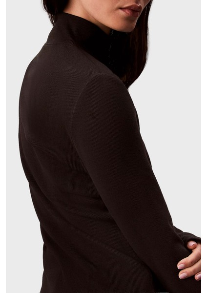 Fitilli Logolu Pamuklu Slim Fit Balıkçı Yaka Kazak LV047D203GUB1 Bayan Kazak LV047D203G Ub1