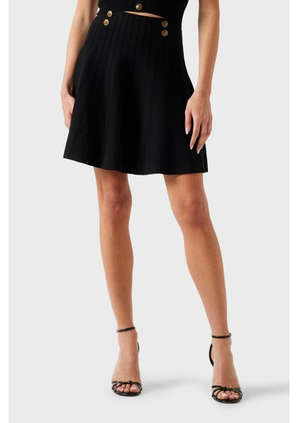 Emmie Regular Fit Normal Bel Mini Boy Triko Etek W5YD65Z0130 Bayan Etek W5YD65 Z0130 Jblk