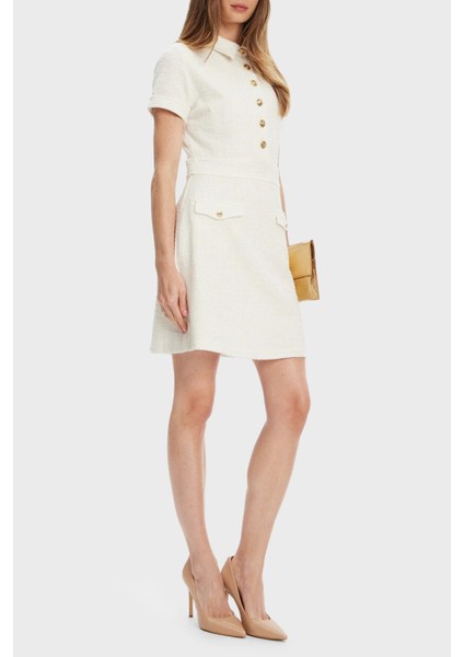Ss Tamara Regular Fit Gömlek Yaka Düğme Detaylı Tüvit Mini Elbise W5YK18KCXO2 Bayan Elbise W5YK18 Kcxo2 F0FD fiyatları