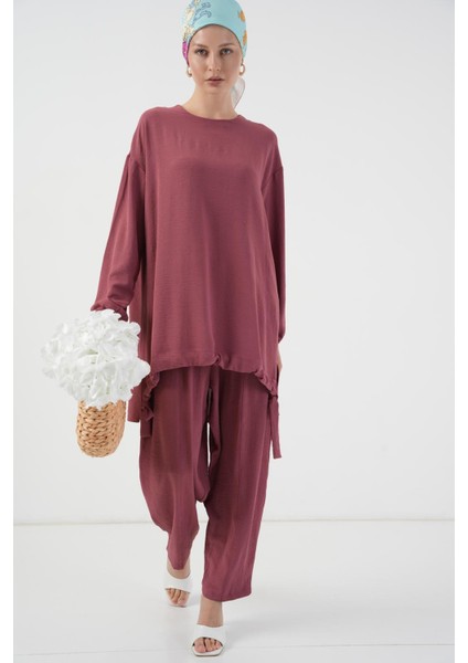 6682 Tunik Pantolon Ikili Takım - Gül Kurusu