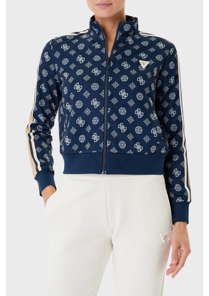 Peony 4g Logo Baskılı Regular Fit Dik Yaka Crop Sweat V5YQ07K0282 Bayan Sweat V5YQ07 K0282 Fbbq