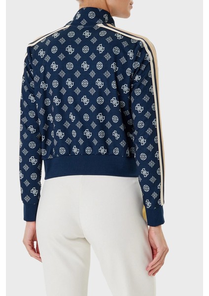 Peony 4g Logo Baskılı Regular Fit Dik Yaka Crop Sweat V5YQ07K0282 Bayan Sweat V5YQ07 K0282 Fbbq modelleri