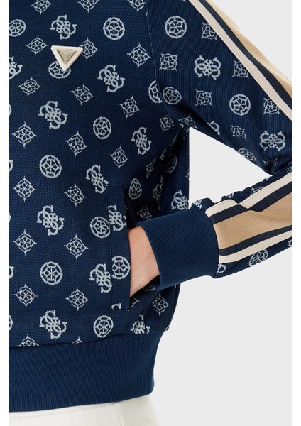 Peony 4g Logo Baskılı Regular Fit Dik Yaka Crop Sweat V5YQ07K0282 Bayan Sweat V5YQ07 K0282 Fbbq indirimleri