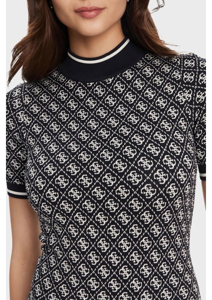 Ss Lise Slim Fit Bisiklet Yaka Logo Desenli Mini Elbise W3YK39Z37K0 Bayan Elbise W3YK39 Z37K0 Fbcf fırsatları