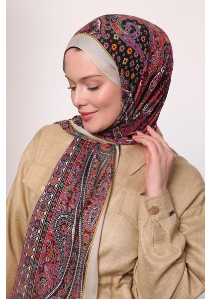 Soft Pudra Luven Sara Etnik Desenli Şal modelleri