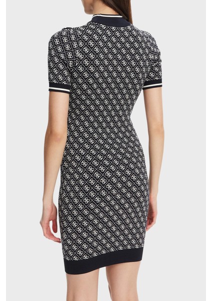 Ss Lise Slim Fit Bisiklet Yaka Logo Desenli Mini Elbise W3YK39Z37K0 Bayan Elbise W3YK39 Z37K0 Fbcf modelleri