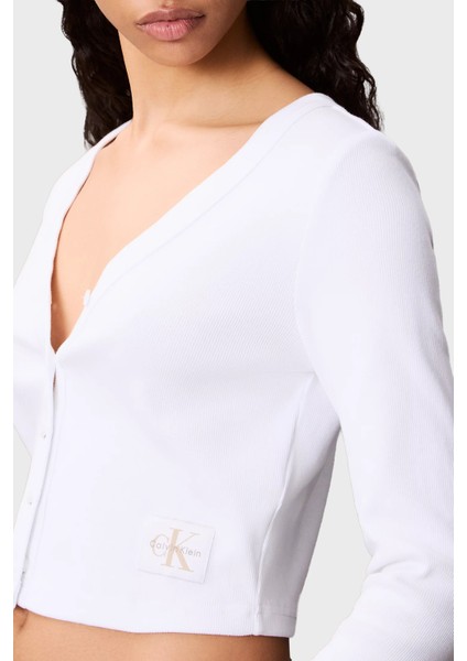 Pamuklu Fitted Fit V Yaka Fitilli Kısa Hırka LV047C204GYAA Bayan Hırka LV047C204G Yaa fırsatları