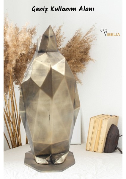 Dekoratif Penguen Biblo Heykel El Yapımı Hediyelik Süs Eşyası Poly Model Tasarım Ürünü