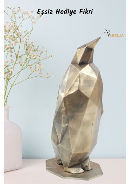 Dekoratif Penguen Biblo Heykel El Yapımı Hediyelik Süs Eşyası Poly Model Tasarım Ürünü