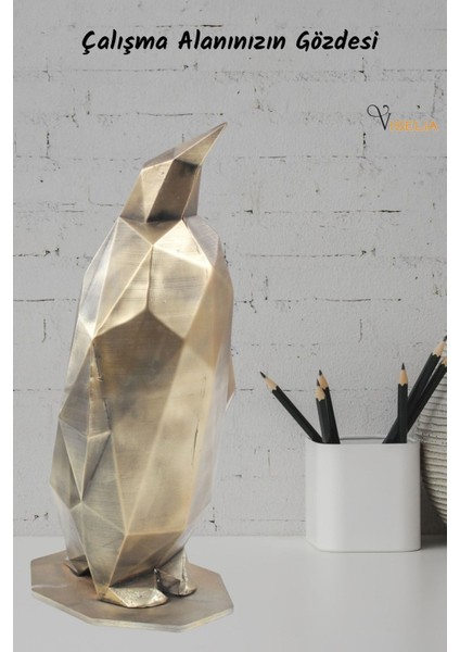 Dekoratif Penguen Biblo Heykel El Yapımı Hediyelik Süs Eşyası Poly Model Tasarım Ürünü