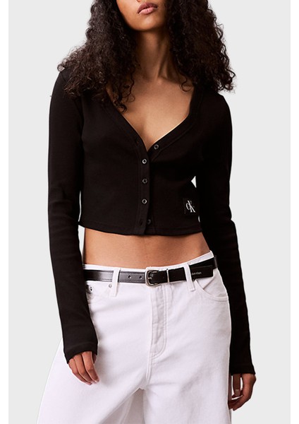 Pamuklu Fitted Fit V Yaka Fitilli Kısa Hırka LV047C204GUB1 Bayan Hırka LV047C204G Ub1