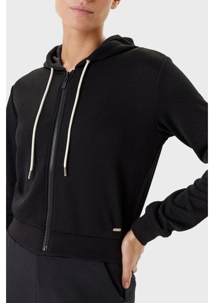 3D Peony Jakarlı Regular Fit Kapüşonlu Crop Sweat V5YQ06KBSL2 Bayan Sweat V5YQ06 Kbsl2 FJ8A fırsatları