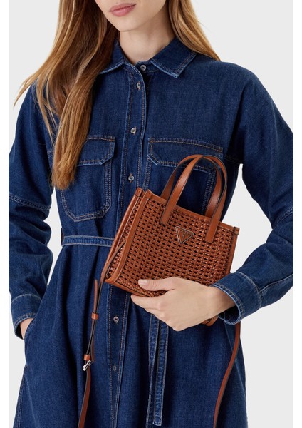 Brigitta Hasır Görünümlü Çıkarılabilir Askılı Mini Çanta HWWZ7206770 Bayan Çanta HWWZ72 06770 Cog fiyatları